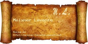 Meixner Levente névjegykártya